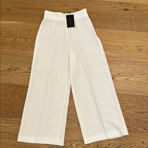Zara Crisp White Wide-Leg Pants